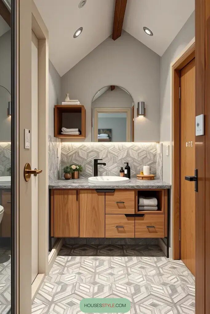 Clever Bathroom Storage Under the Stairs - photo 2