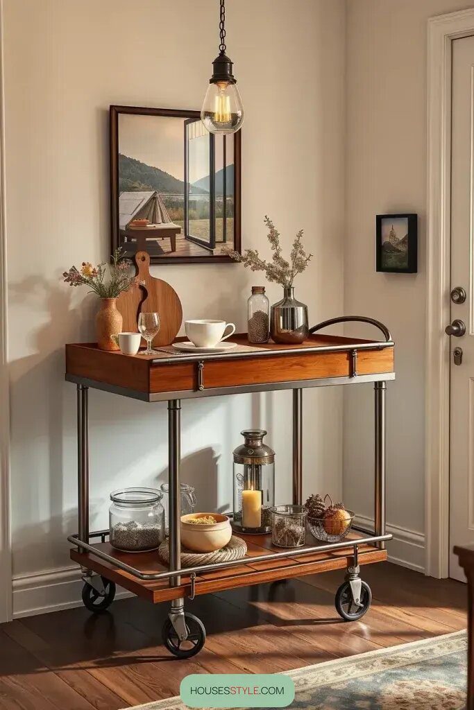 Rolling Carts as Mobile Dining Storage