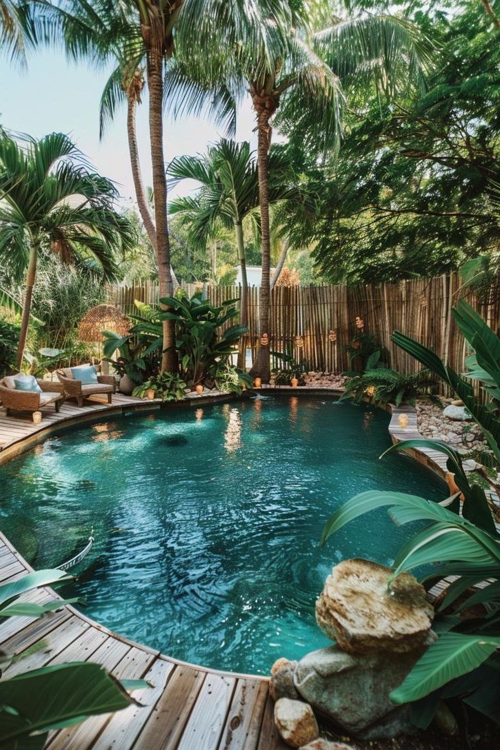 3. Tropical Poolside Retreat Ideas