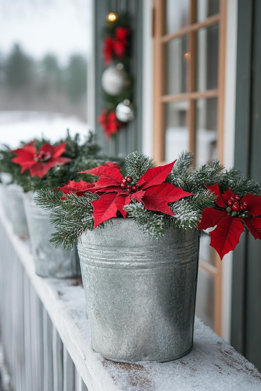 22. Galvanized Buckets Filled with Evergreens - photo 2