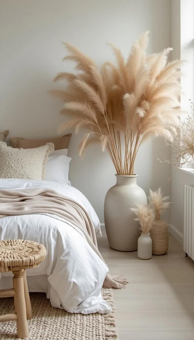8. Dried Pampas Grass Floor Vases
