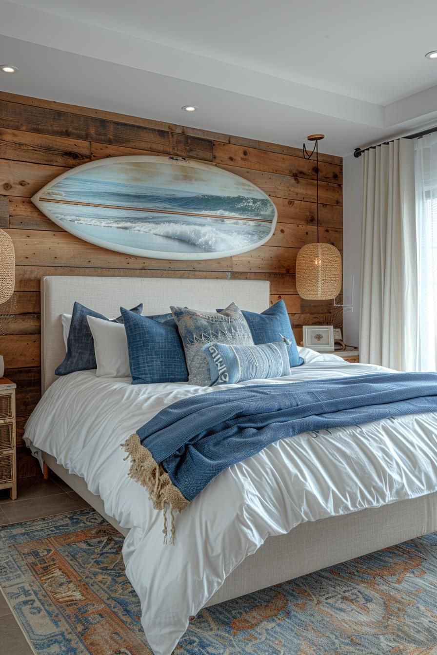 19. Surfboard Wall Decor for Bedrooms