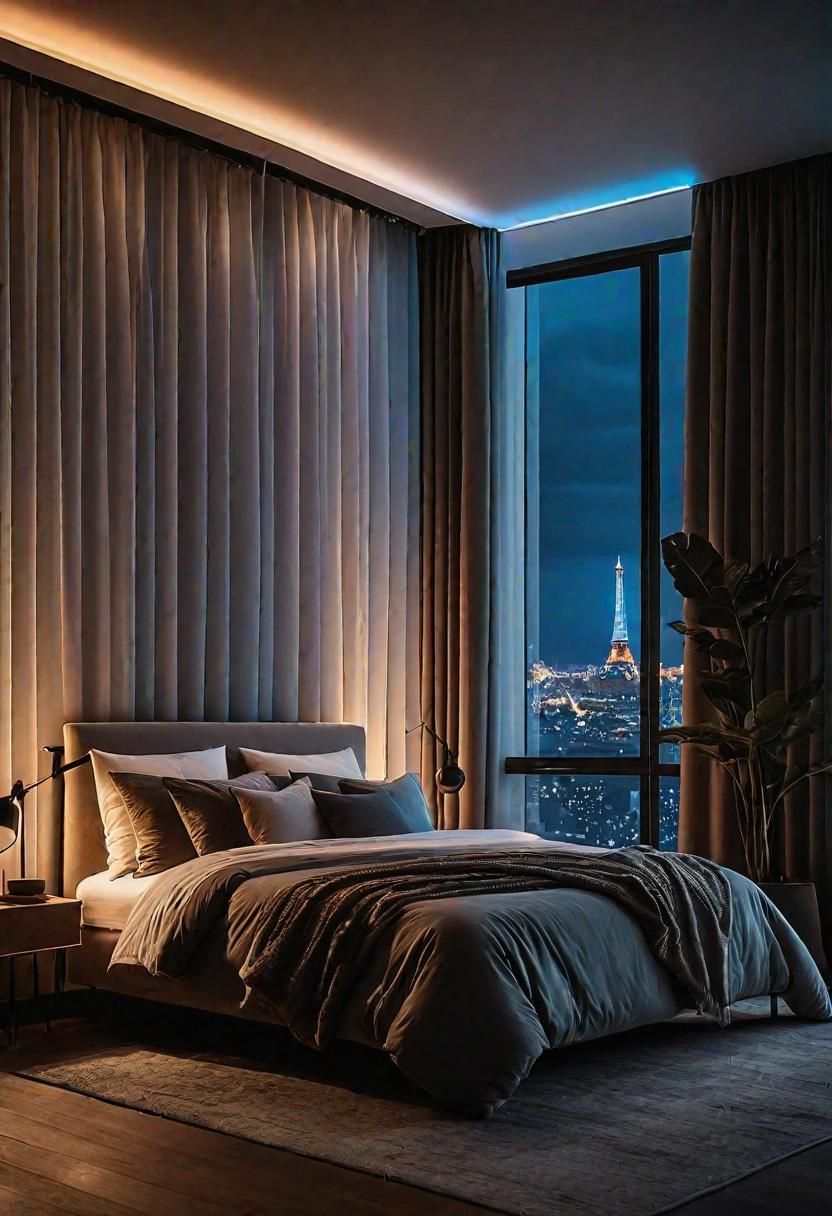 20. Curtain Rod LED Light Aesthetic