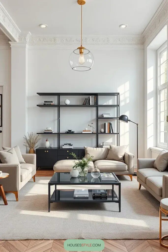 Pairing Glass and Metal Accents in Modern Minimalist Rooms - photo 2