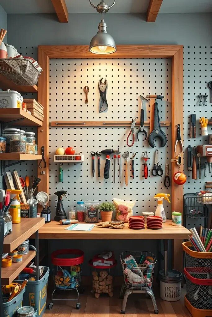 Building a Pegboard Wall for Organization