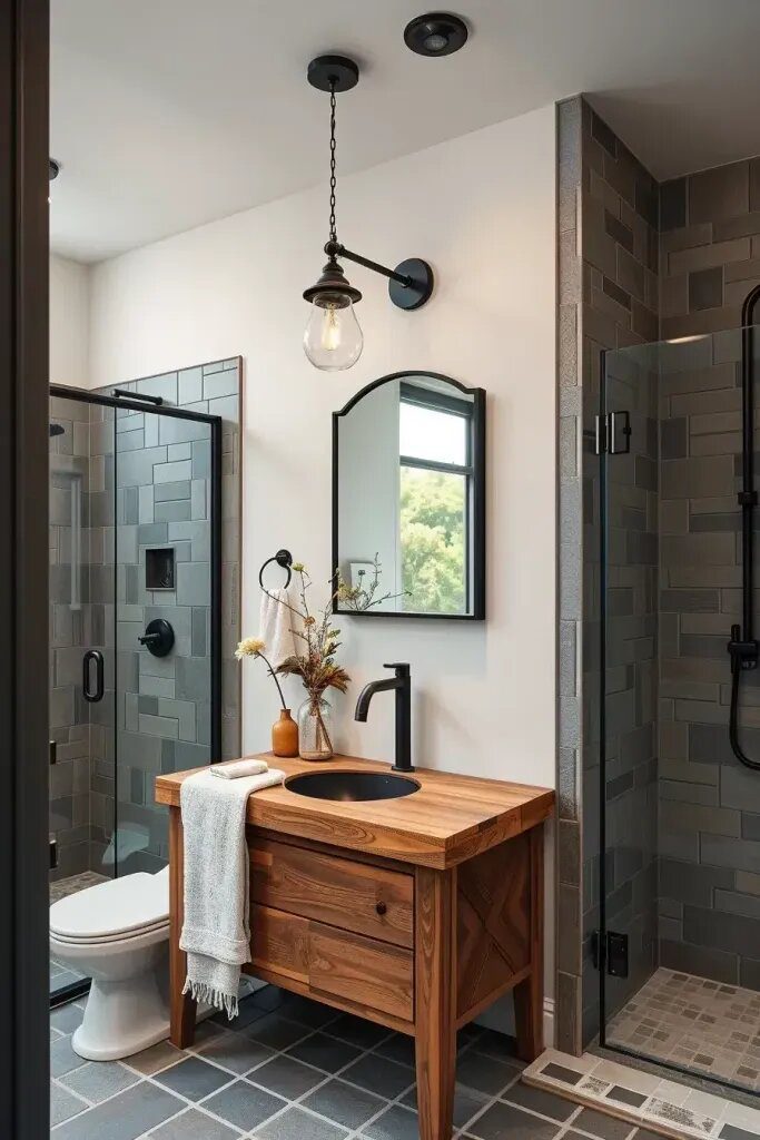 Black Metal Accents for Rustic Style