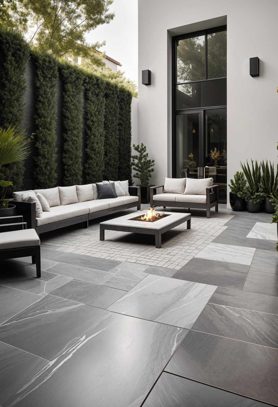 23. Marble Accents for an Elegant Patio
