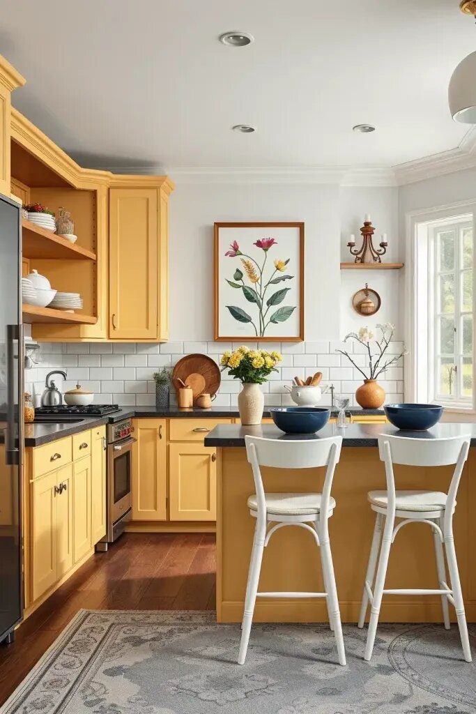 Ways to Refresh Your Home With a Yellow Cabinet Theme