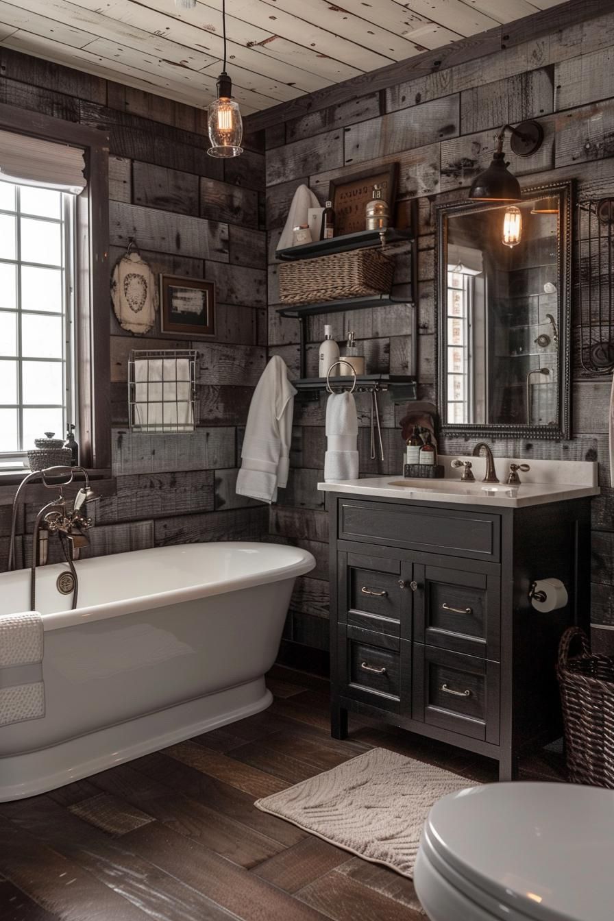 6. Industrial Style Shiplap Bathroom Ideas