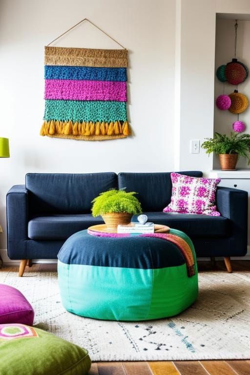 14. Poufs and Floor Cushions for Extra Seating