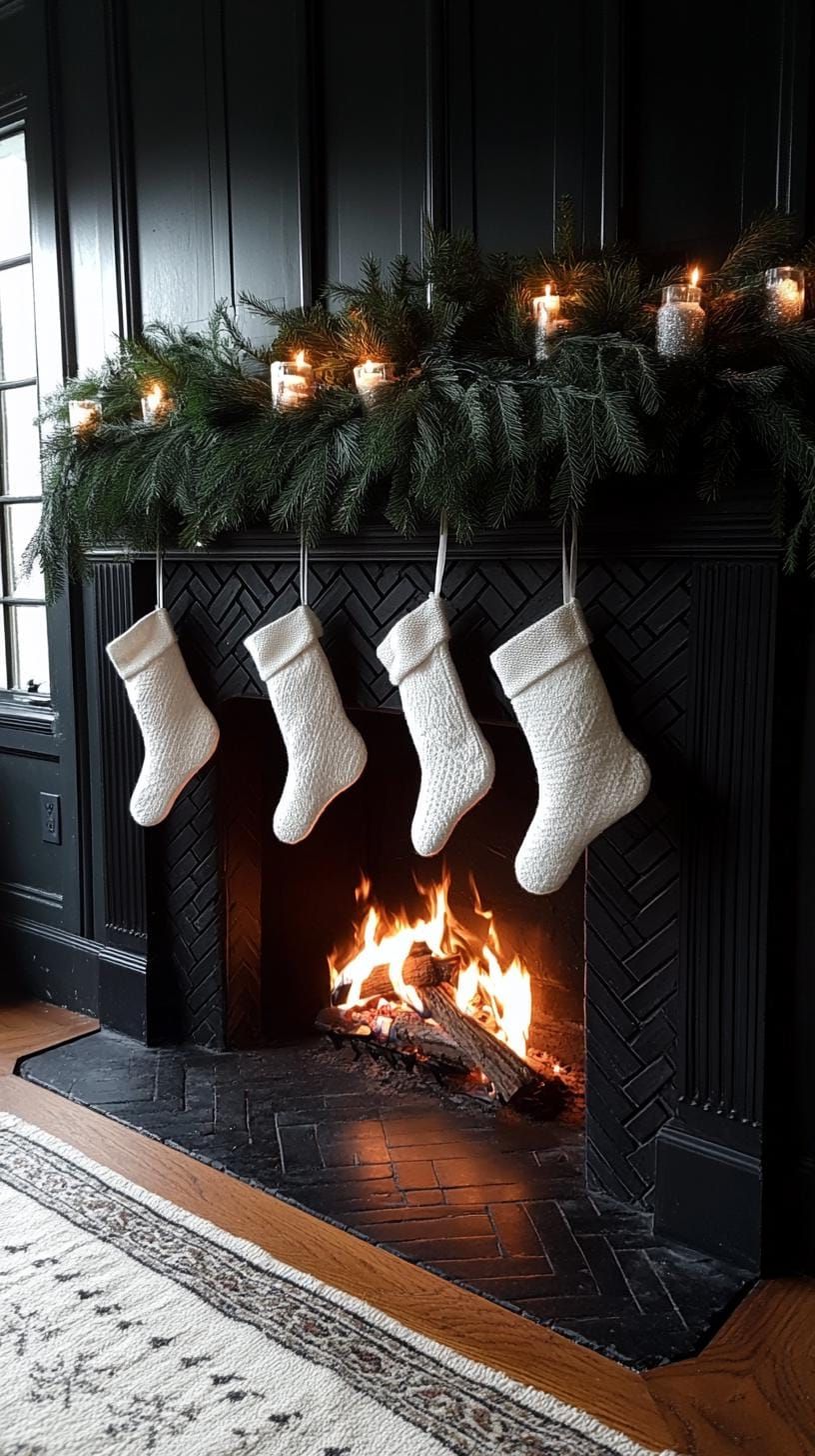 17. Monochrome Fireplace Holiday Styling - photo 2