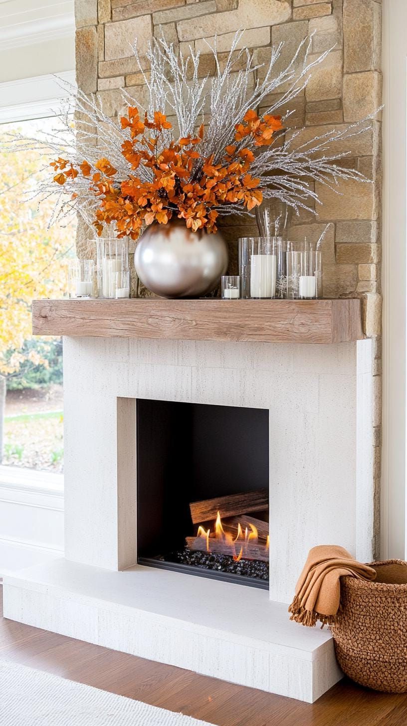 5. Sparkling Winter Mantle Decor Ideas - photo 3