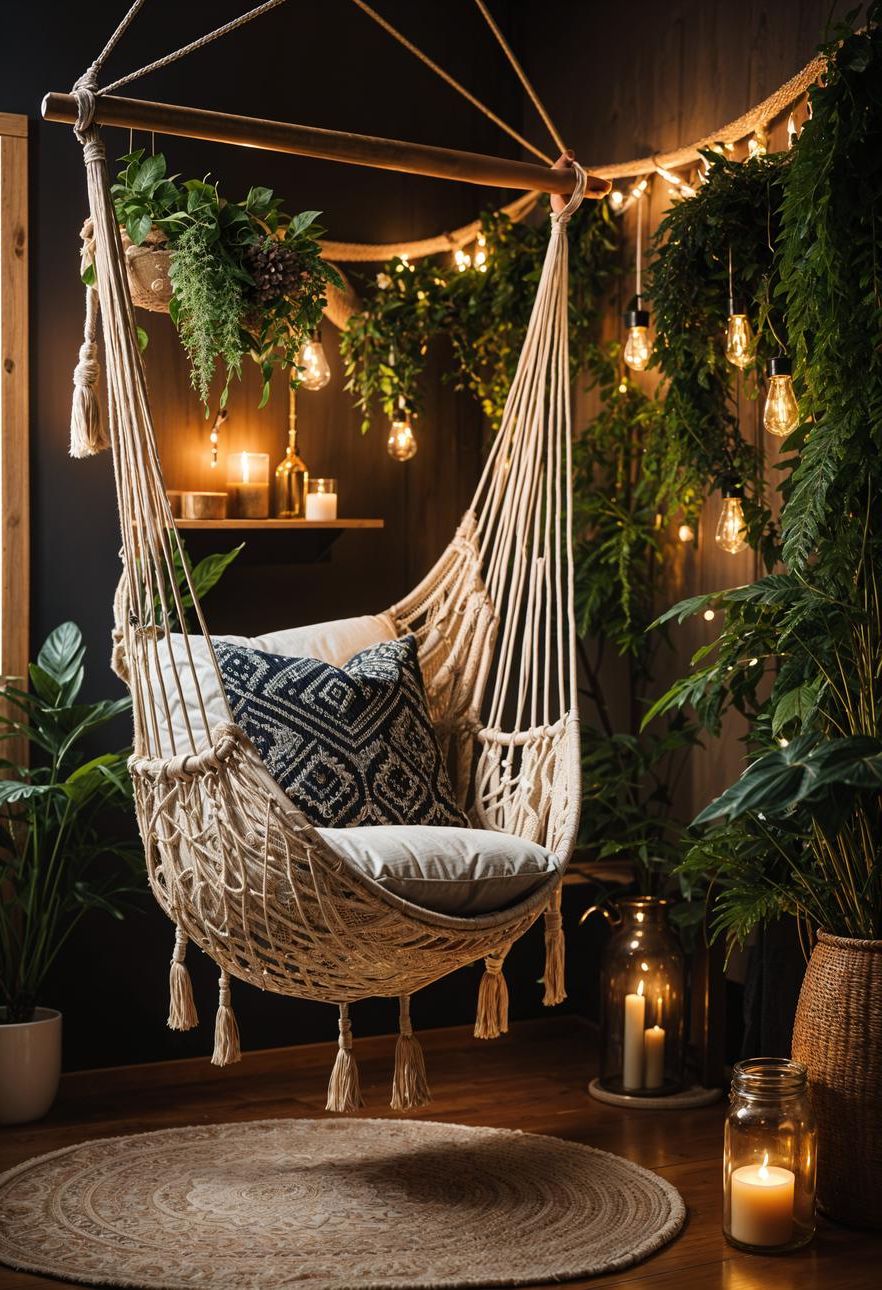 4. Boho Hammock Chair Styling Inspiration