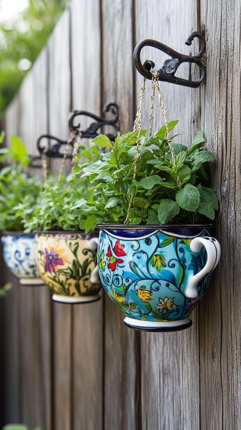 3. Vintage Teacup Herb Garden Ideas - photo 3