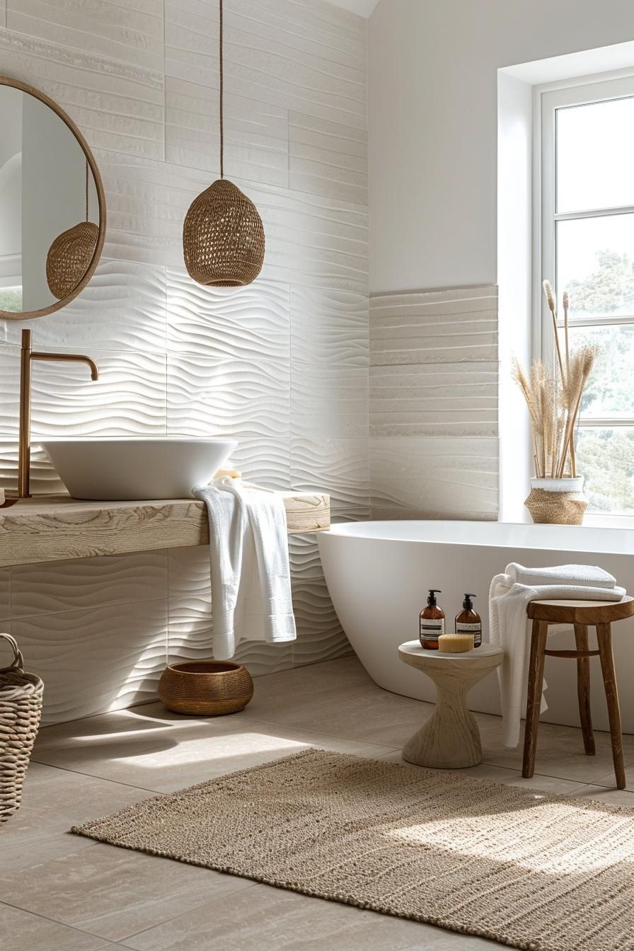 19. Beachy Tile Ideas for a Coastal Bathroom