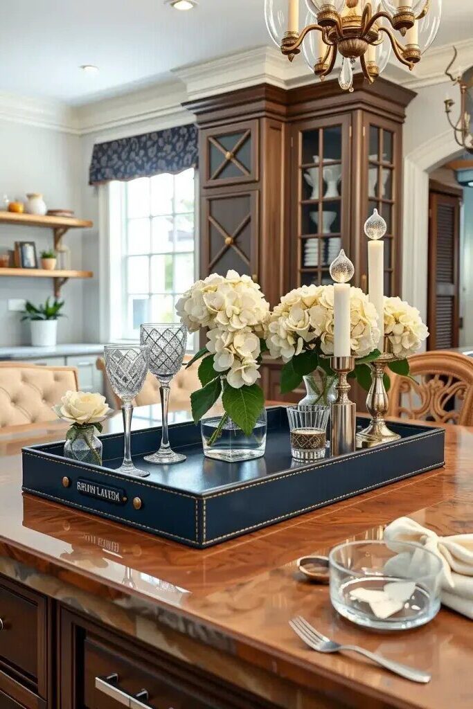 Styling with Trays, Candles, Books, and Glassware