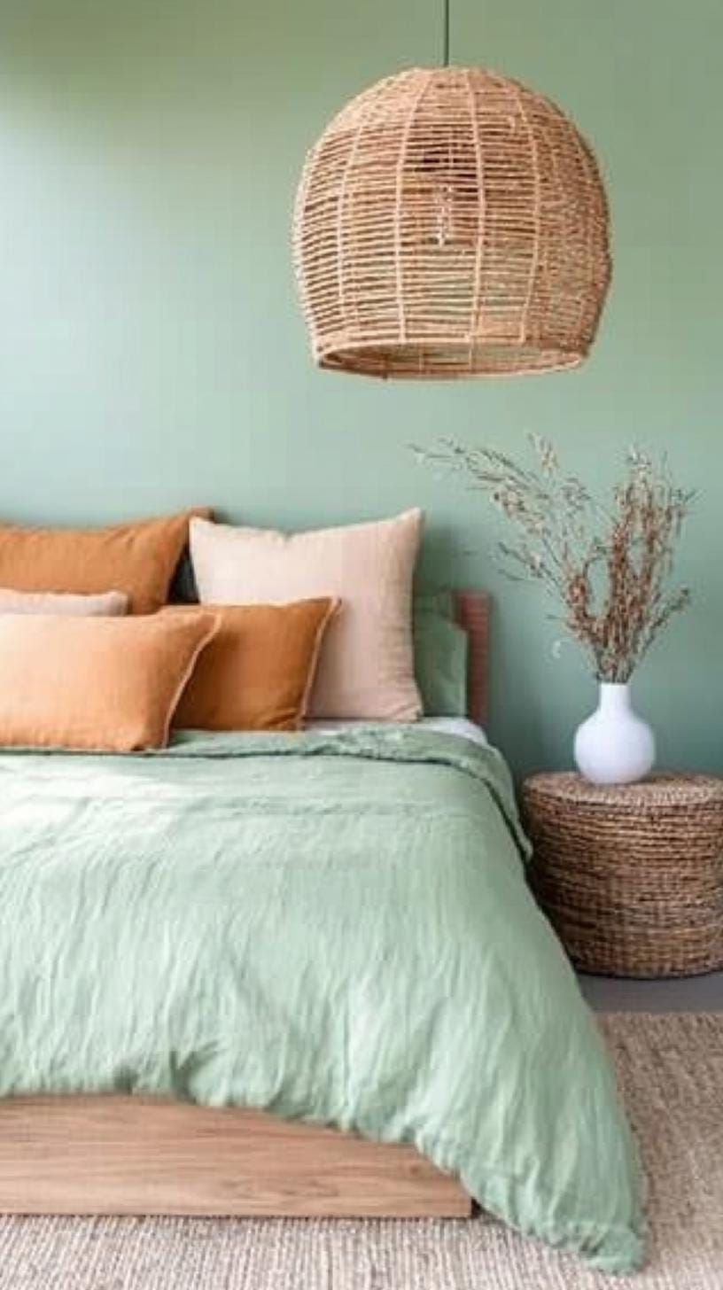 20. Warm Earthy Bedroom Palette Grounded in Sage Green - photo 4