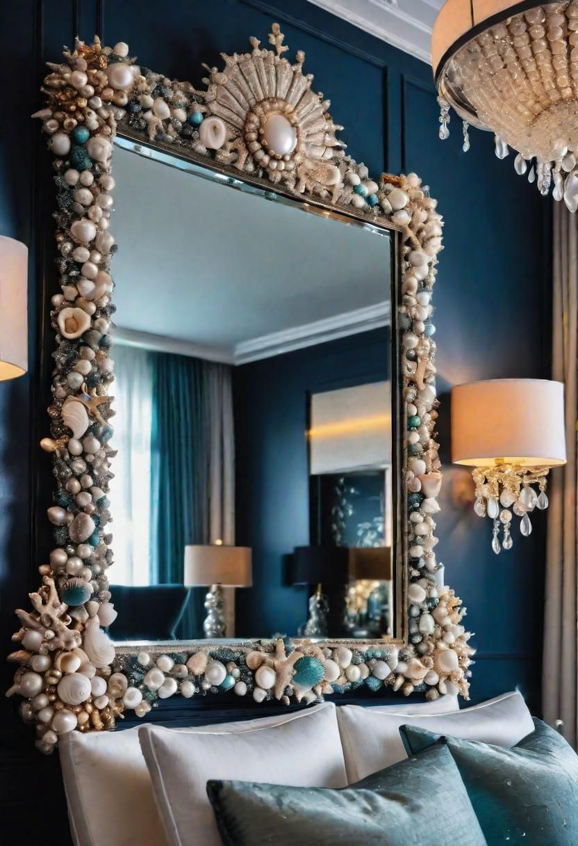 42. Pearl and Seashell Mirror Frames