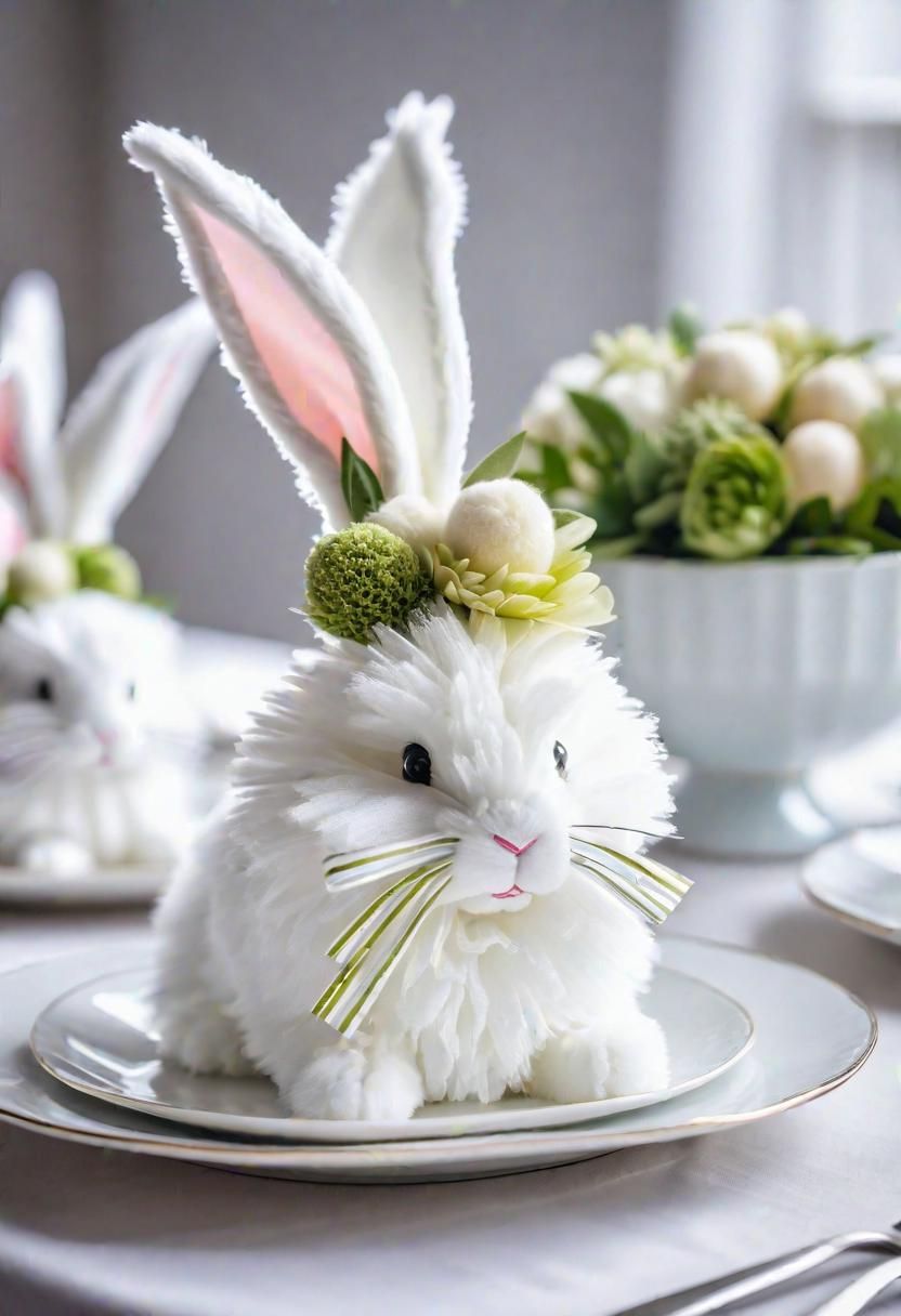 11. Bunny Napkin Fold Origami