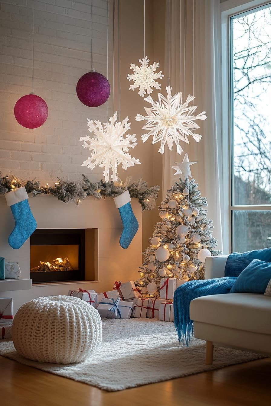 6. Creative Paper Snowflake Ceiling Ideas - photo 3