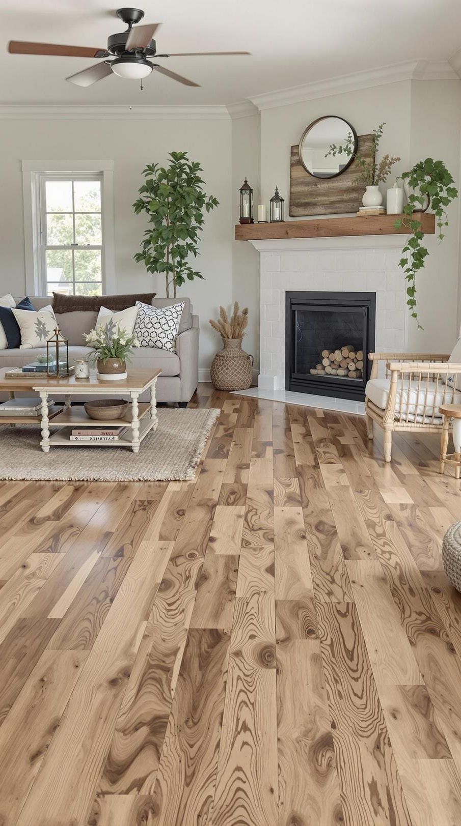 18. Wide-Plank Hardwood Flooring for Classic Farmhouse Style
