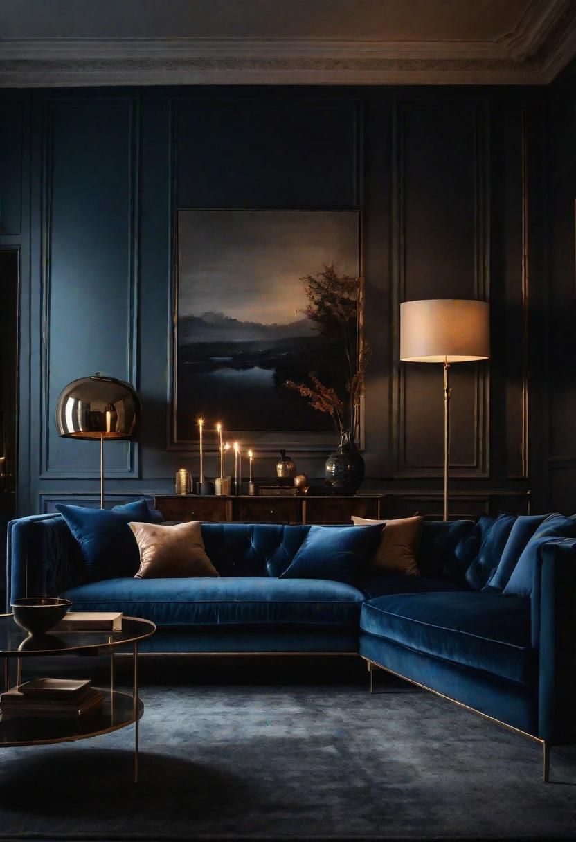 2. Deep Blue Velvet Sofas