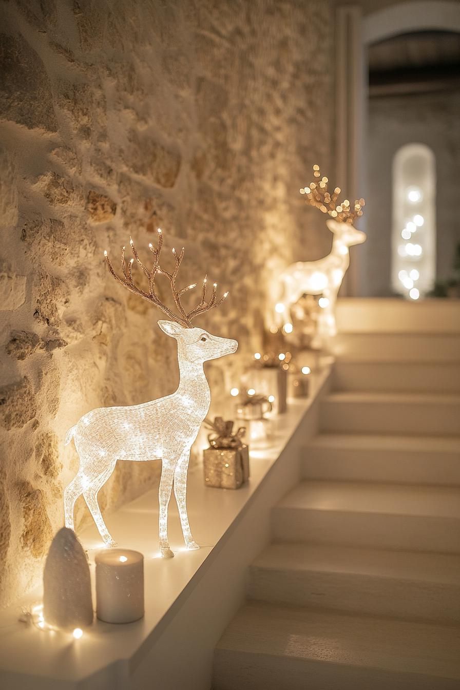 14. Light-Up Reindeer Entryway Ideas