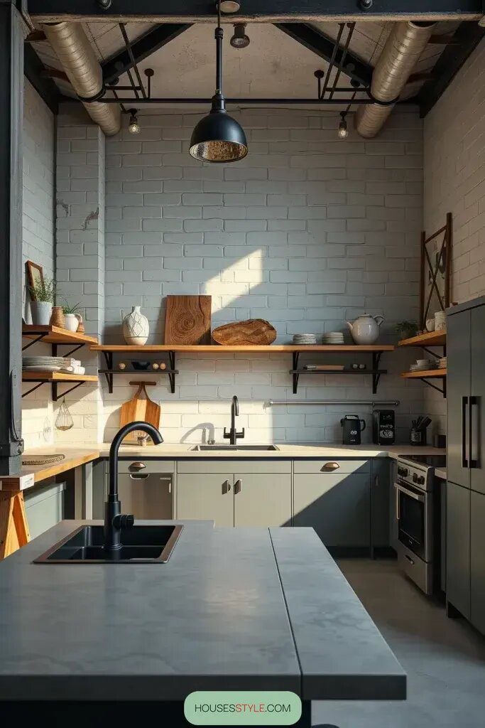 Gray Cabinets with Concrete Countertops for an Urban Look - photo 2