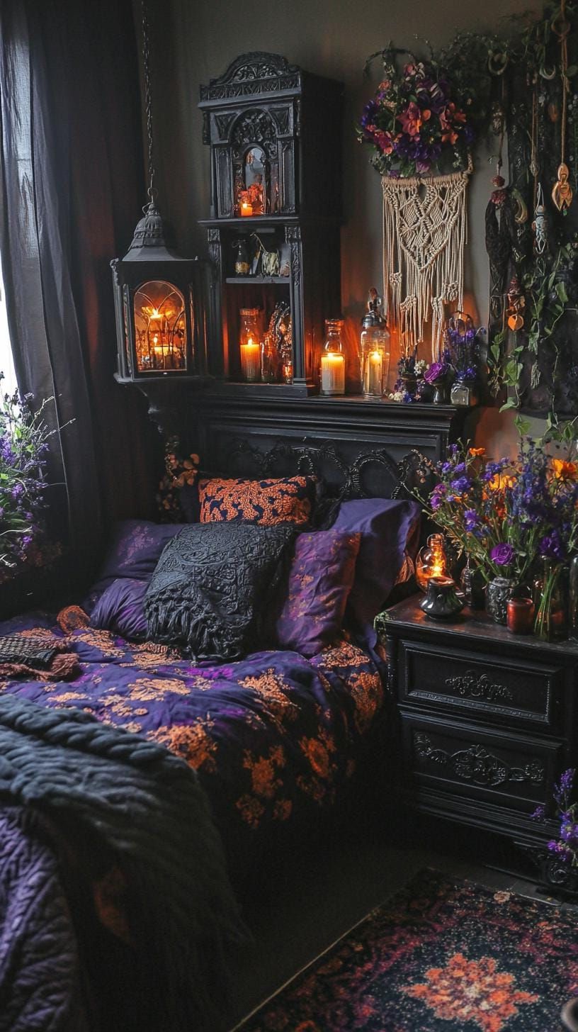 9. Apothecary Bottles Holding Wildflowers And Dried Lavender
