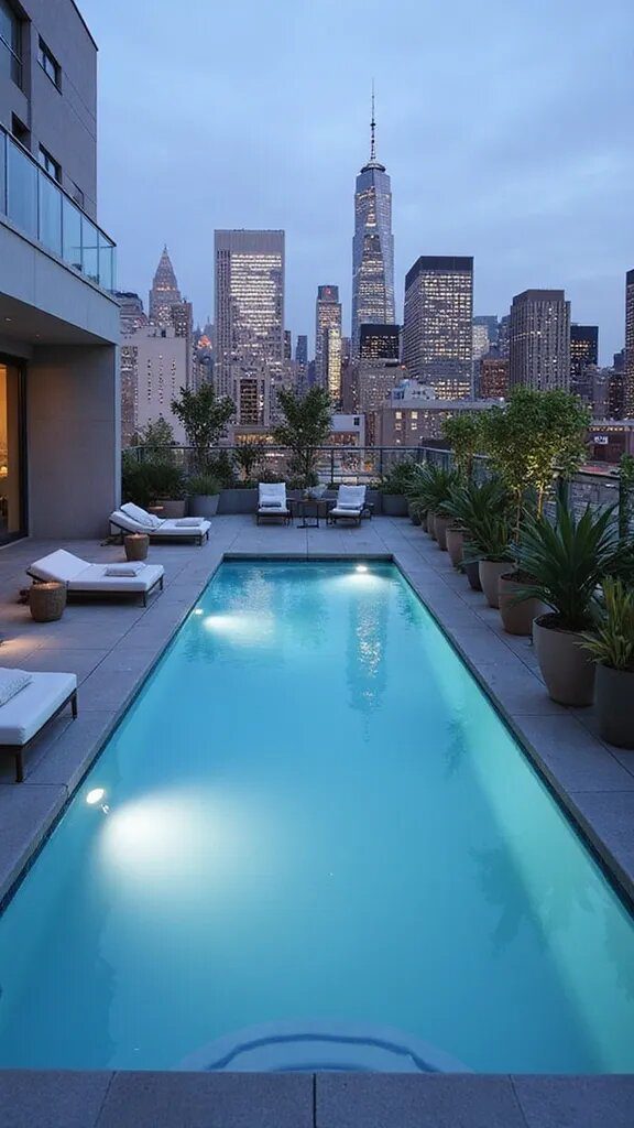 13. Urban Rooftop Pool Escape