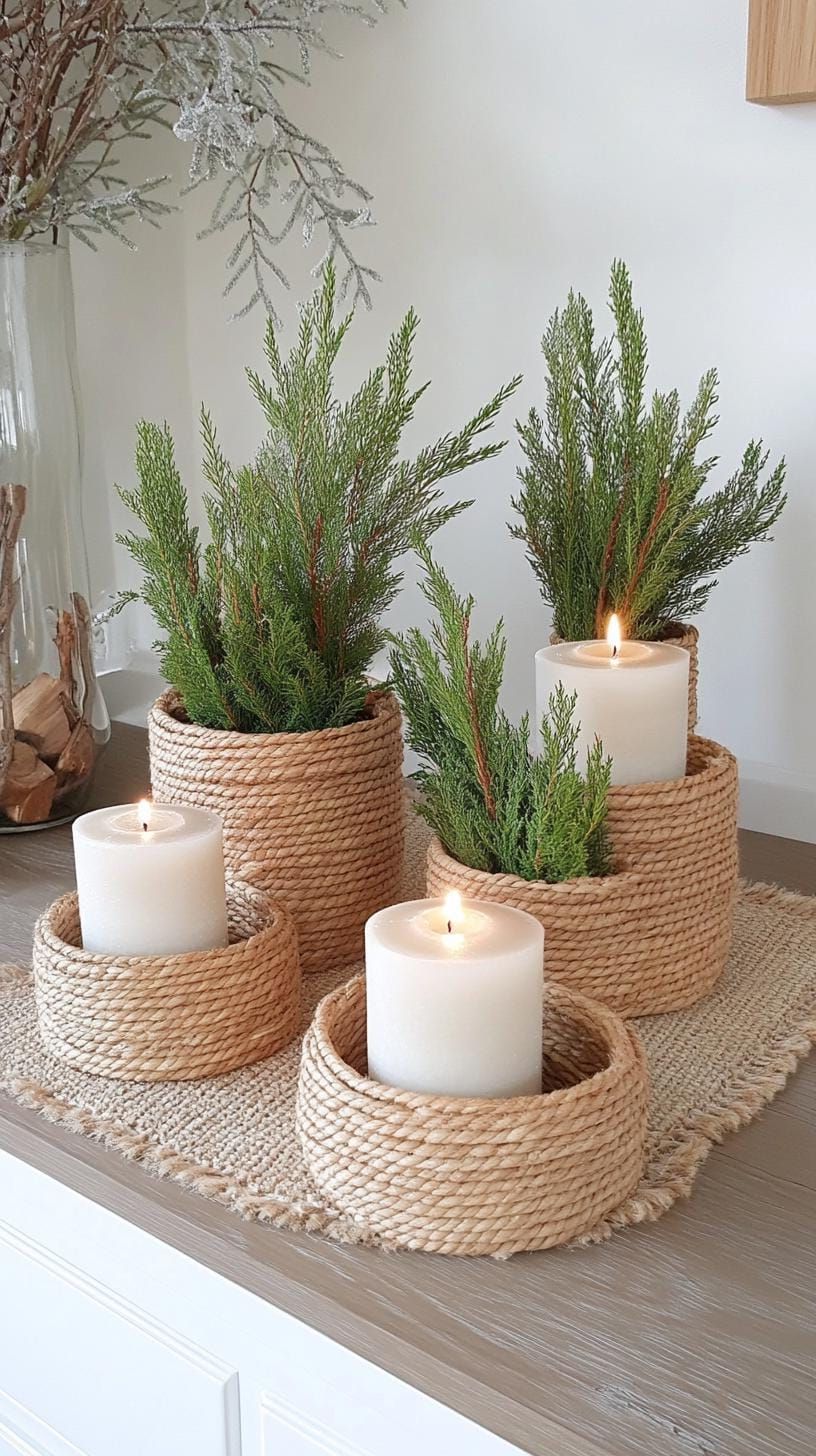 14. Woven baskets stocked with cedar branches - photo 2