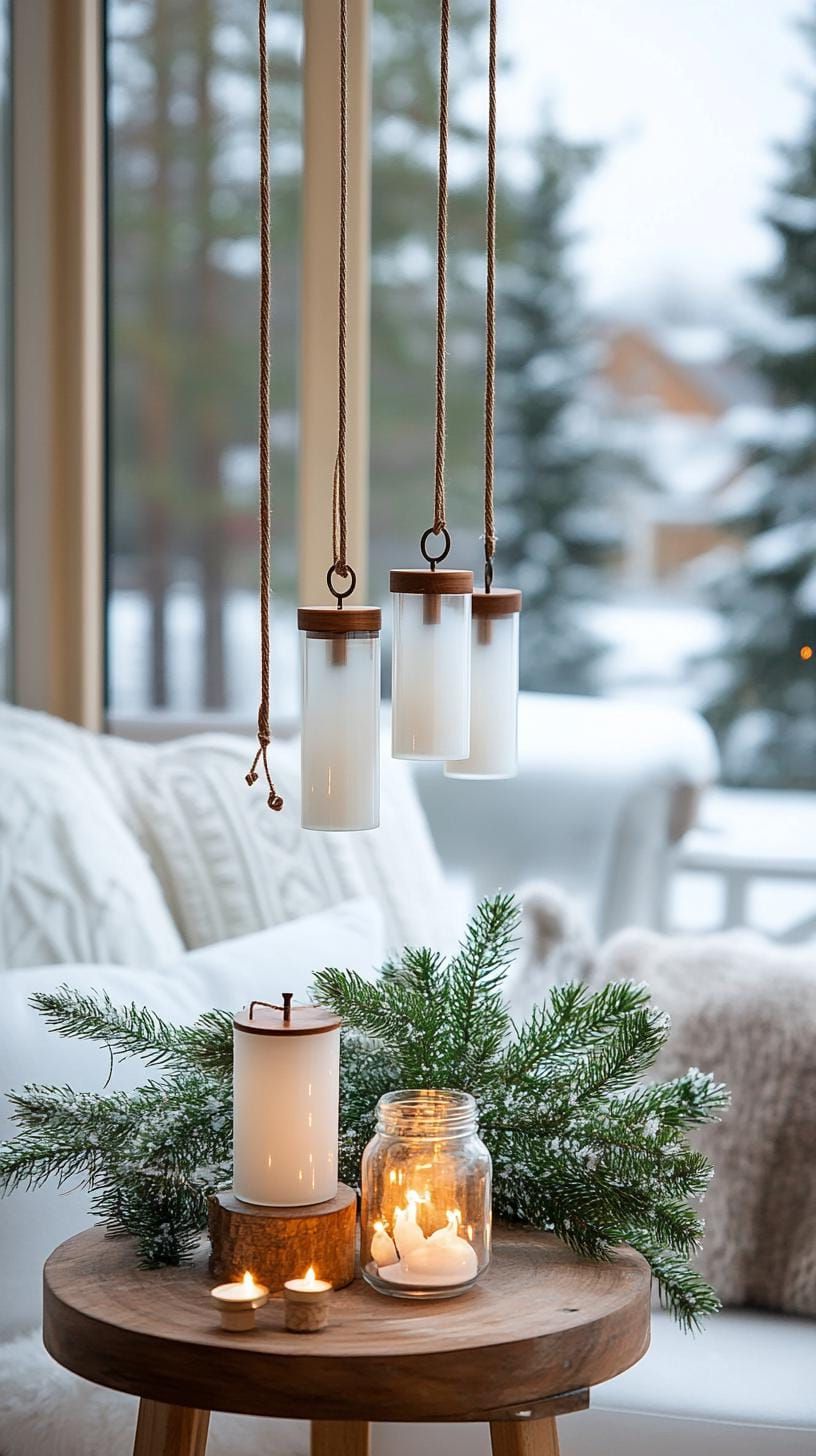 12. Frosted Glass Wind Chimes in Pine Tones - photo 2