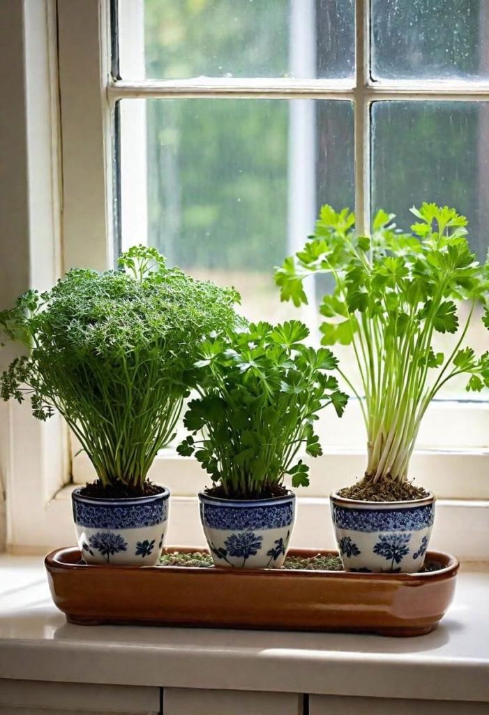 2. Kitchen Window Sill Herb Planters