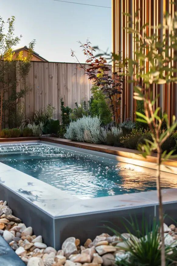 Simple Plunge Pool With Garden Style