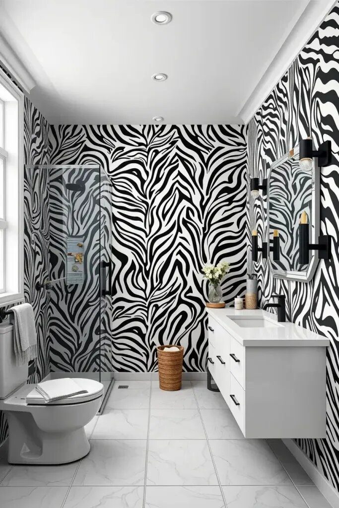 Zebra Print Wallpaper for a Wild Look - photo 2