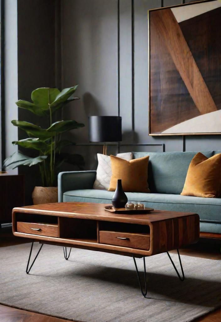 3. Stylish Teak Coffee Table