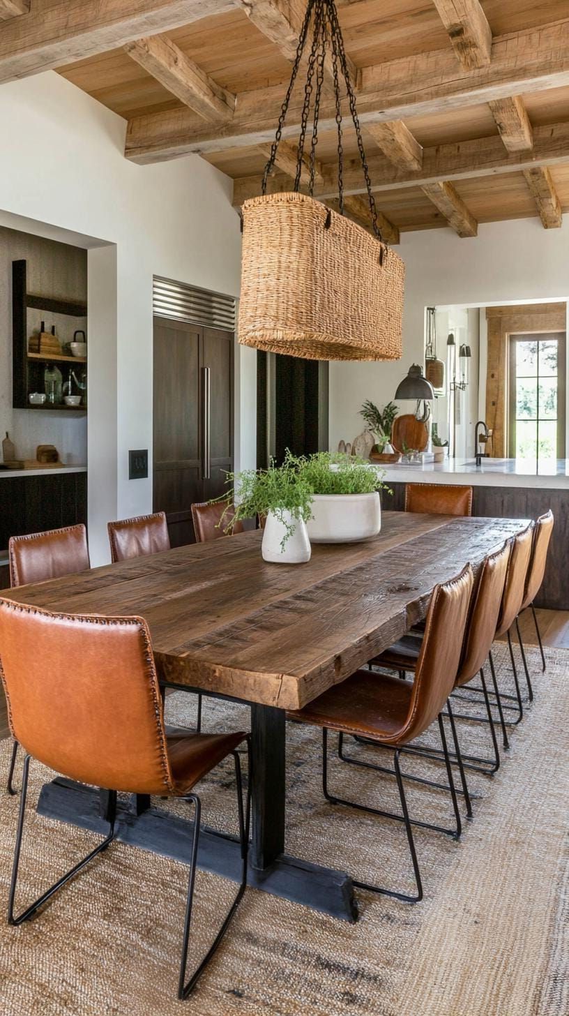 15. Rustic Tables With Leather Accent Chairs - photo 2