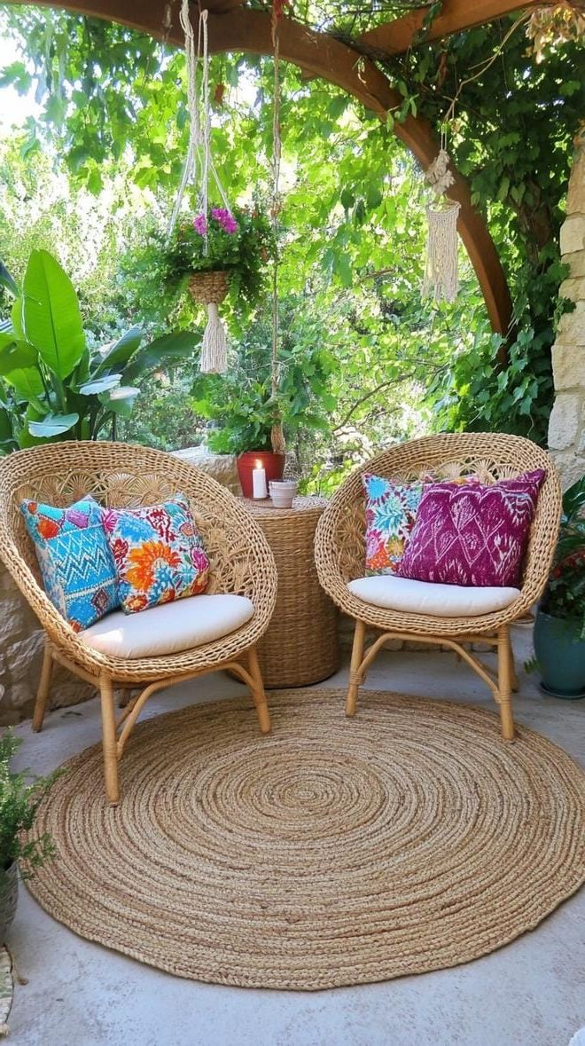 12. Small Patio Styled with Bold Boho Textiles - photo 2