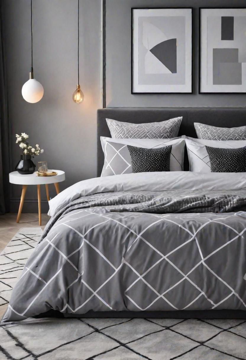 18. Geometric Patterns in Grey Bedrooms