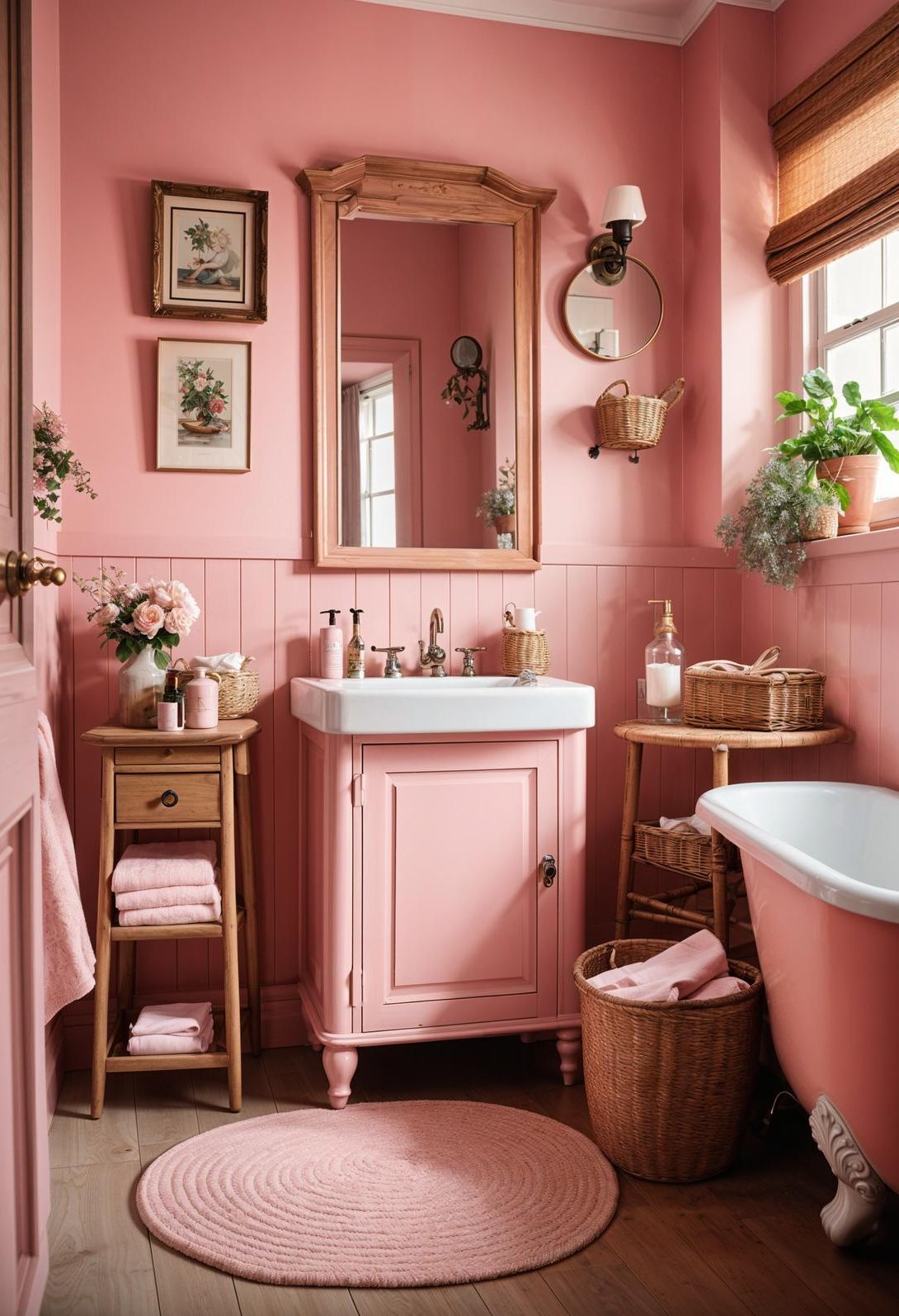 13. Classic Vintage Pink Bathroom Design - photo 2
