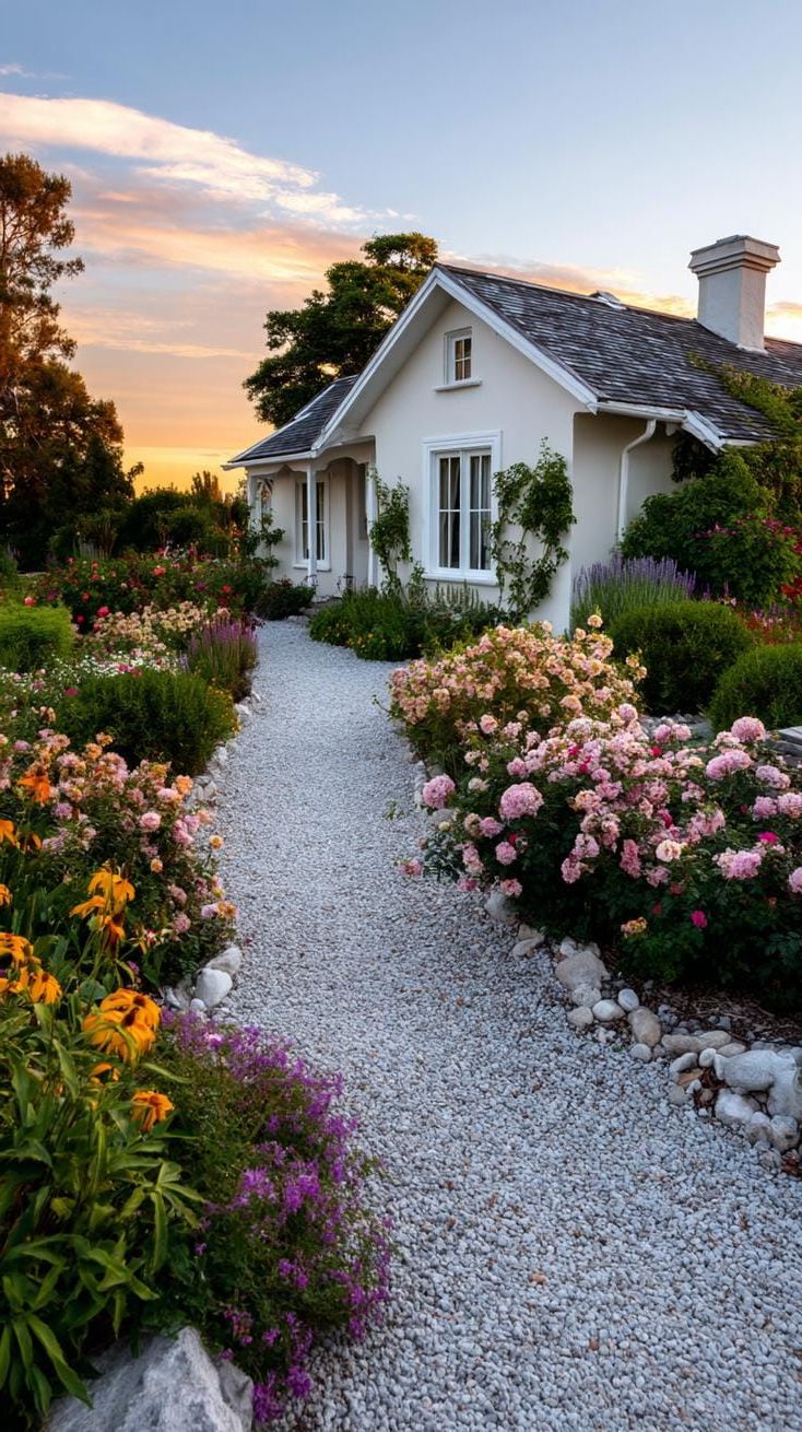14. A Gravel Path Through Colorful Floral Hedges - photo 2