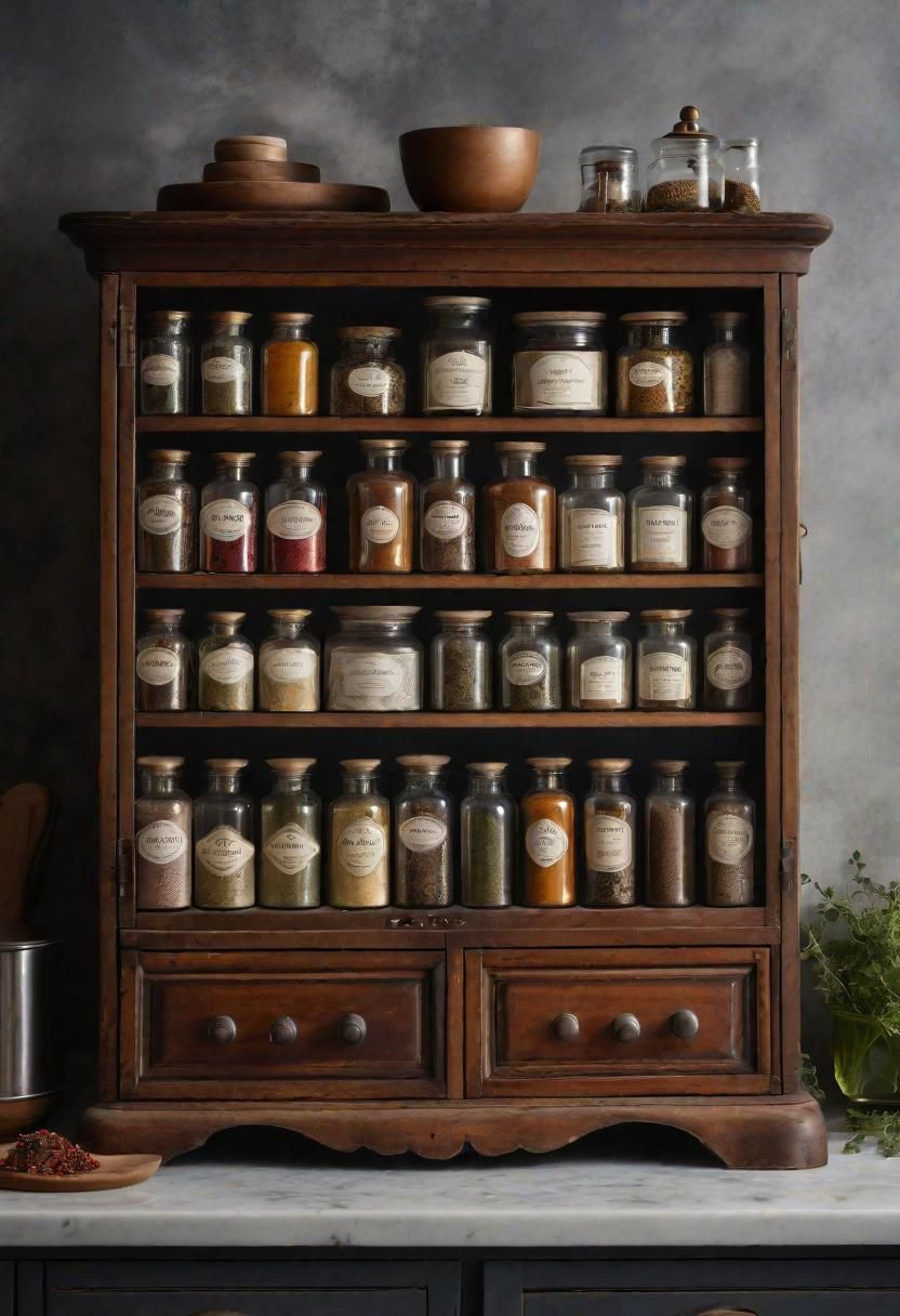 40. Vintage-Style Spice Cabinet Ideas