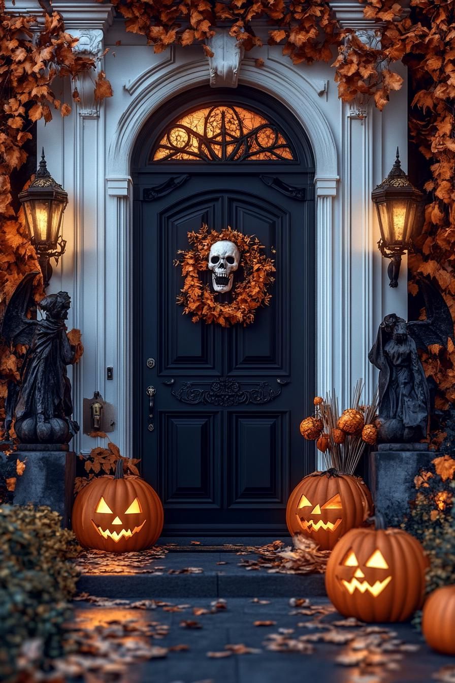 5. Gothic Halloween Door Decor Inspiration
