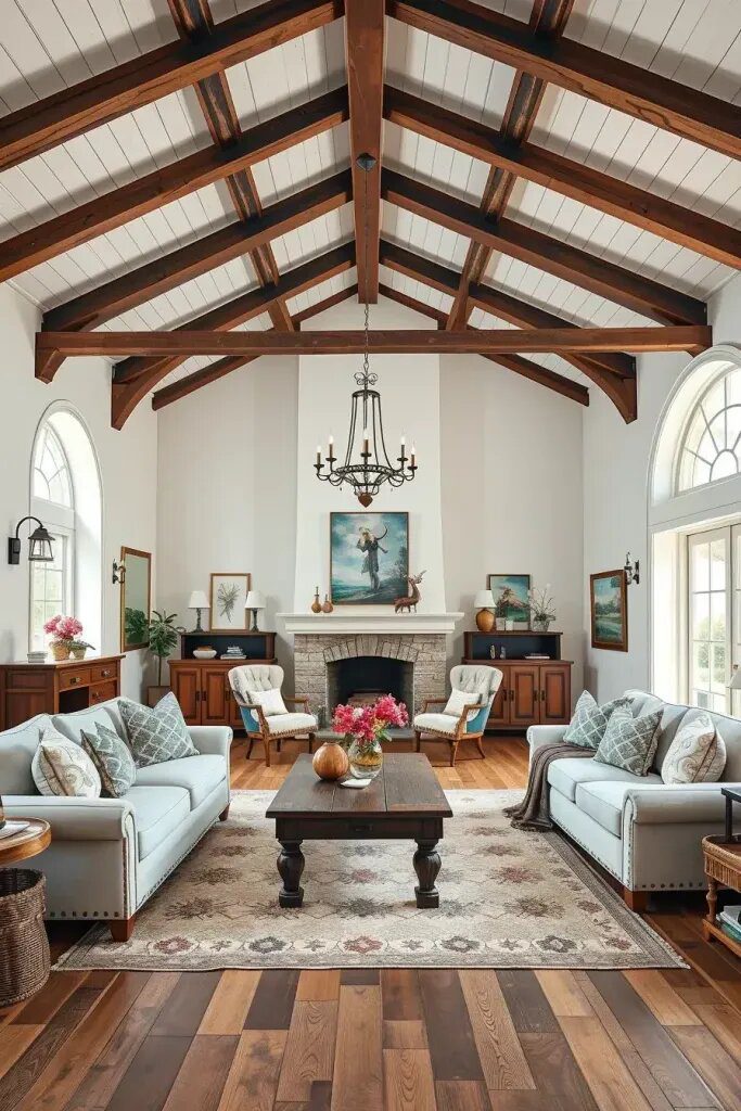 Add Exposed Wood Ceiling Beams