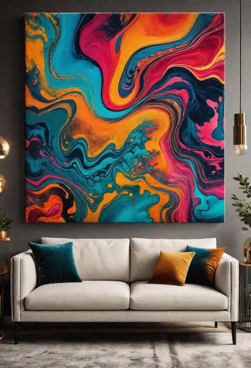 24. Bold Acrylic Pour Painting