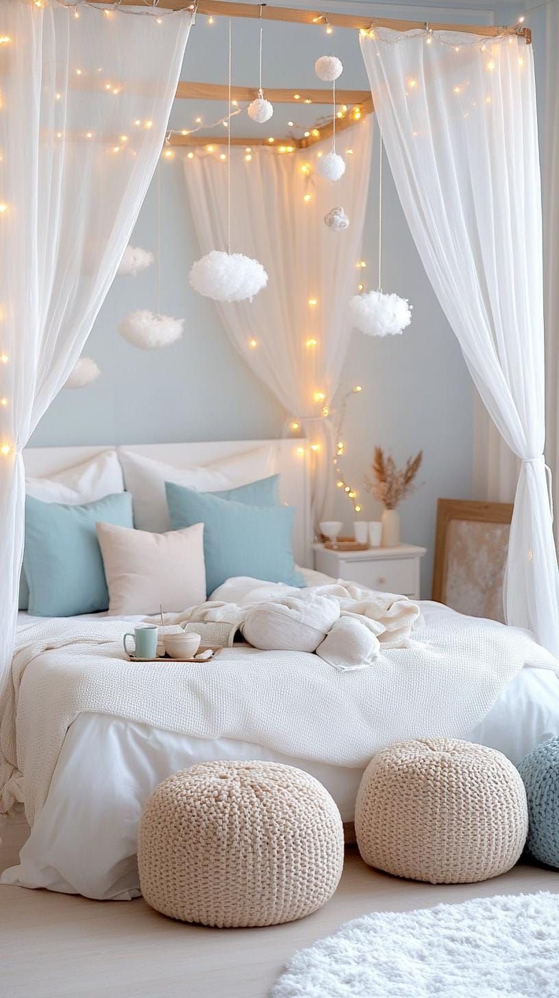 18. Canopy bed styled with fake snow and lights - photo 2