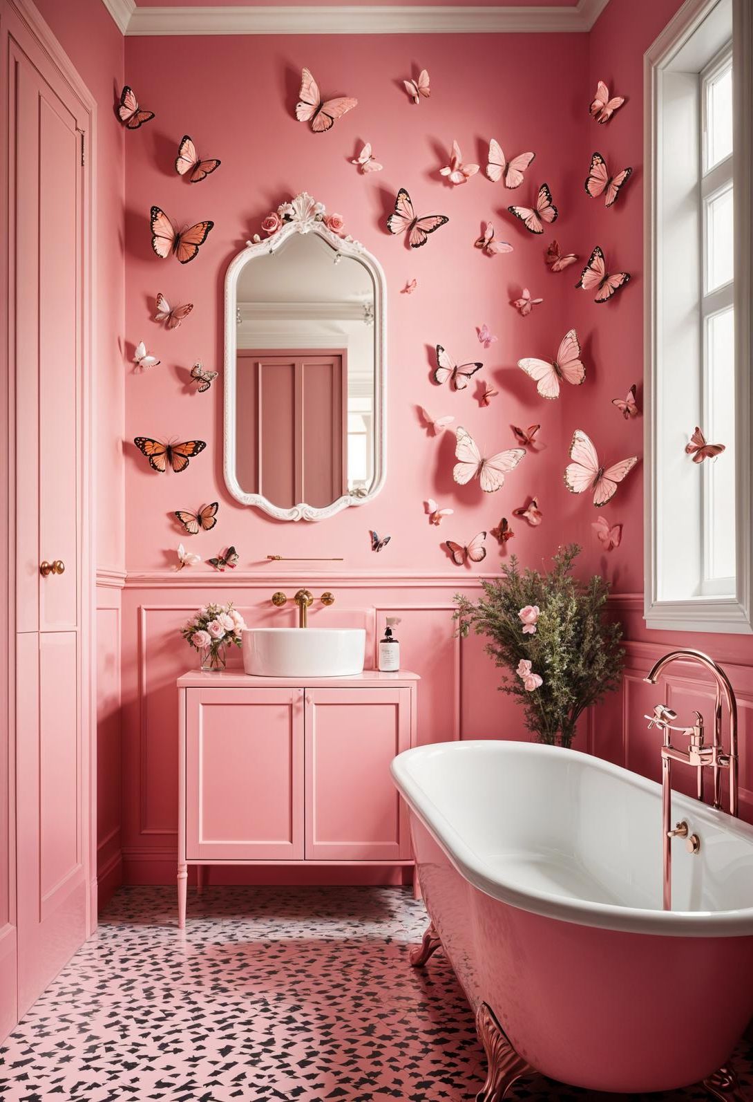 18. Pink Butterfly Decals for the Bathroom