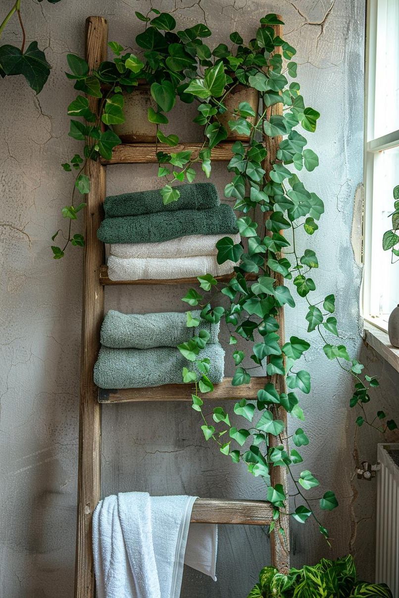 2. Repurposed Ladder Shelf Styling - photo 2