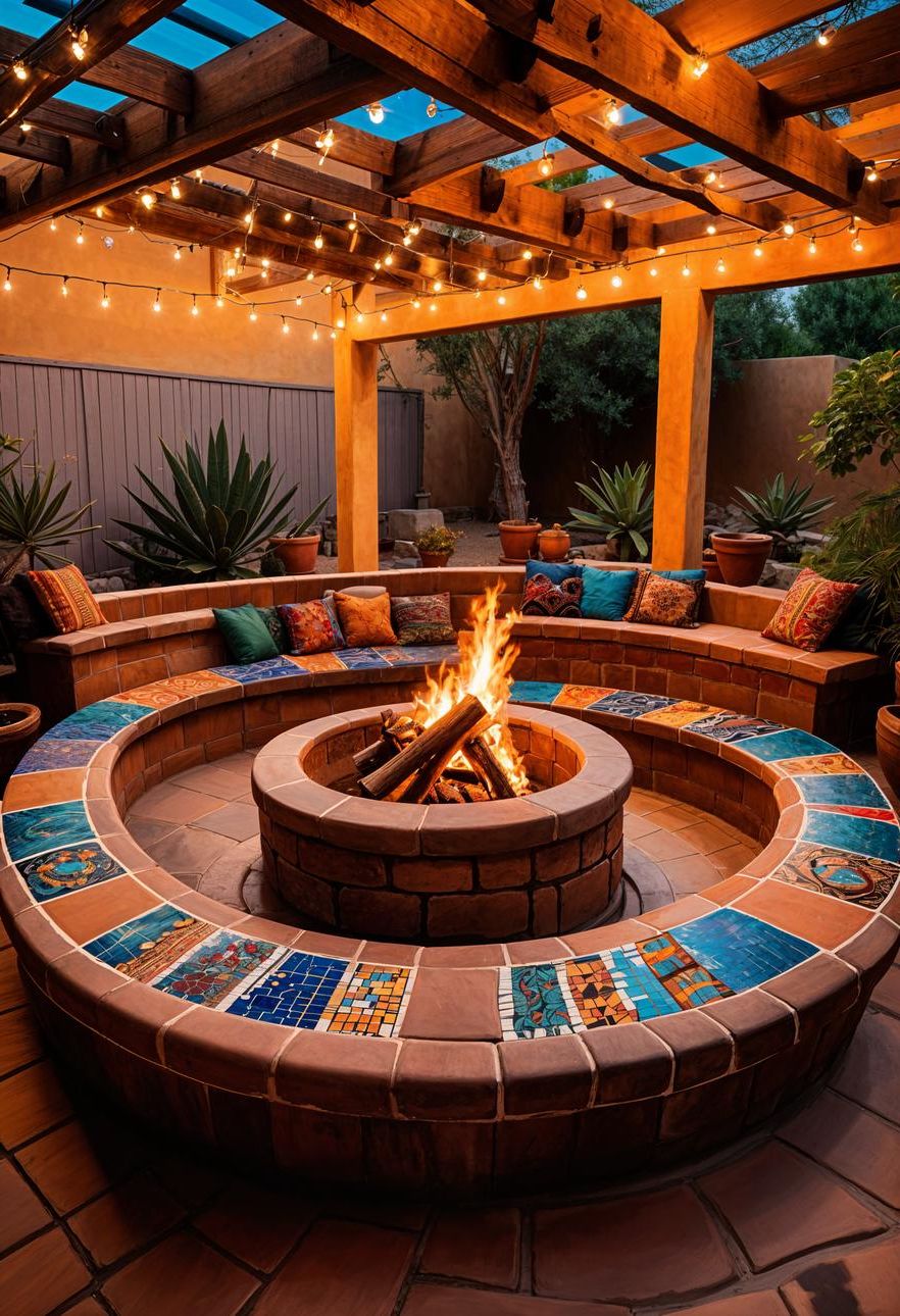6. Mosaic Benches Around Fire Pits - photo 2