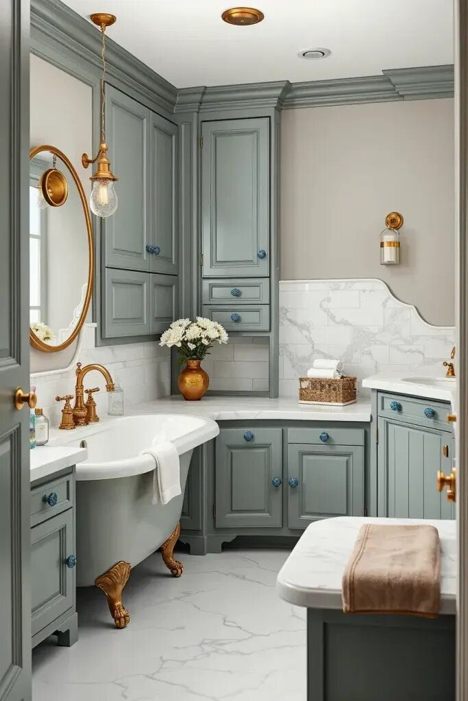 Painting Cabinets Sage With Blue Accents - photo 3
